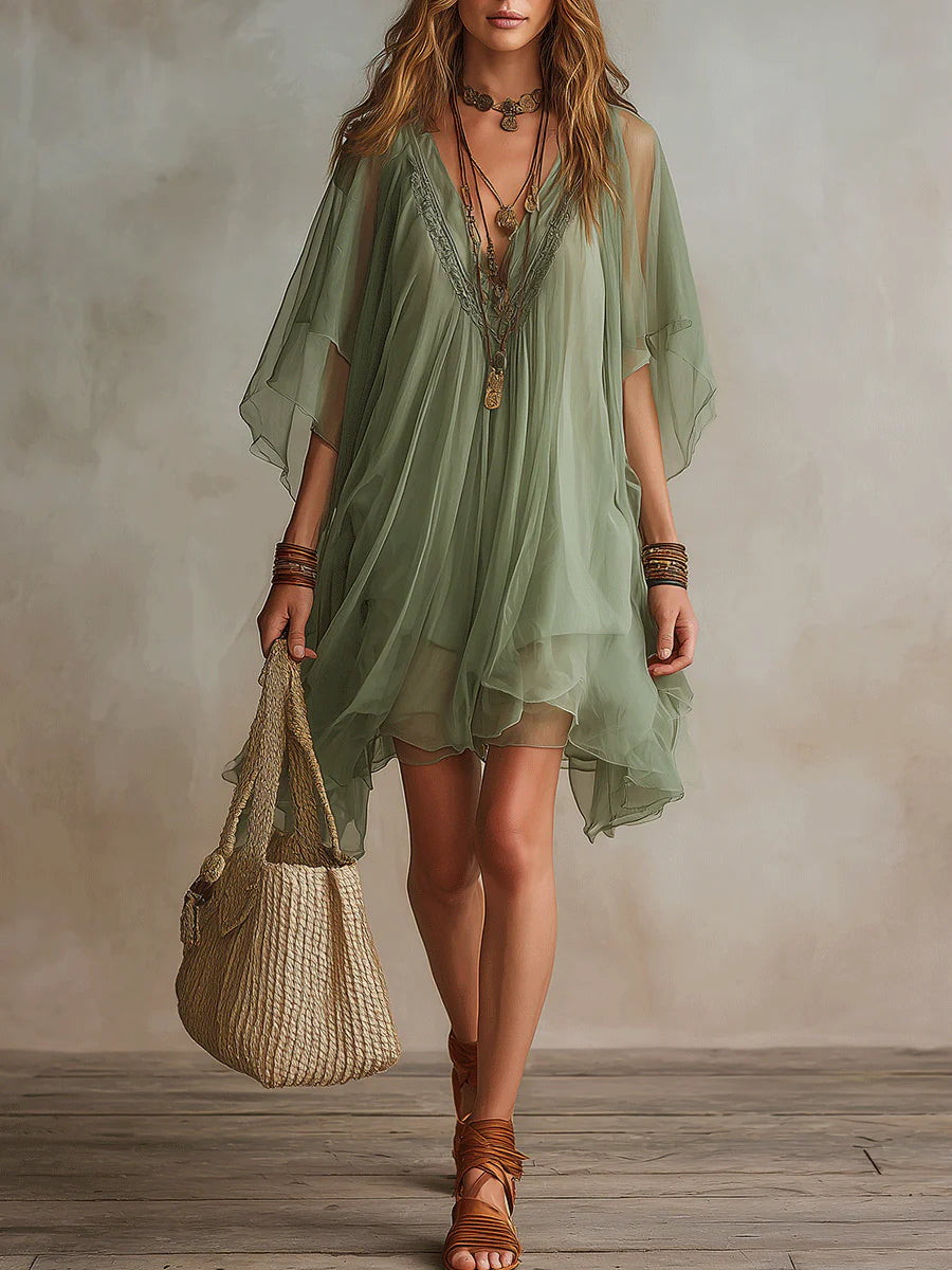 Vorrantha | Women's Boho Sheer Tunic Top
