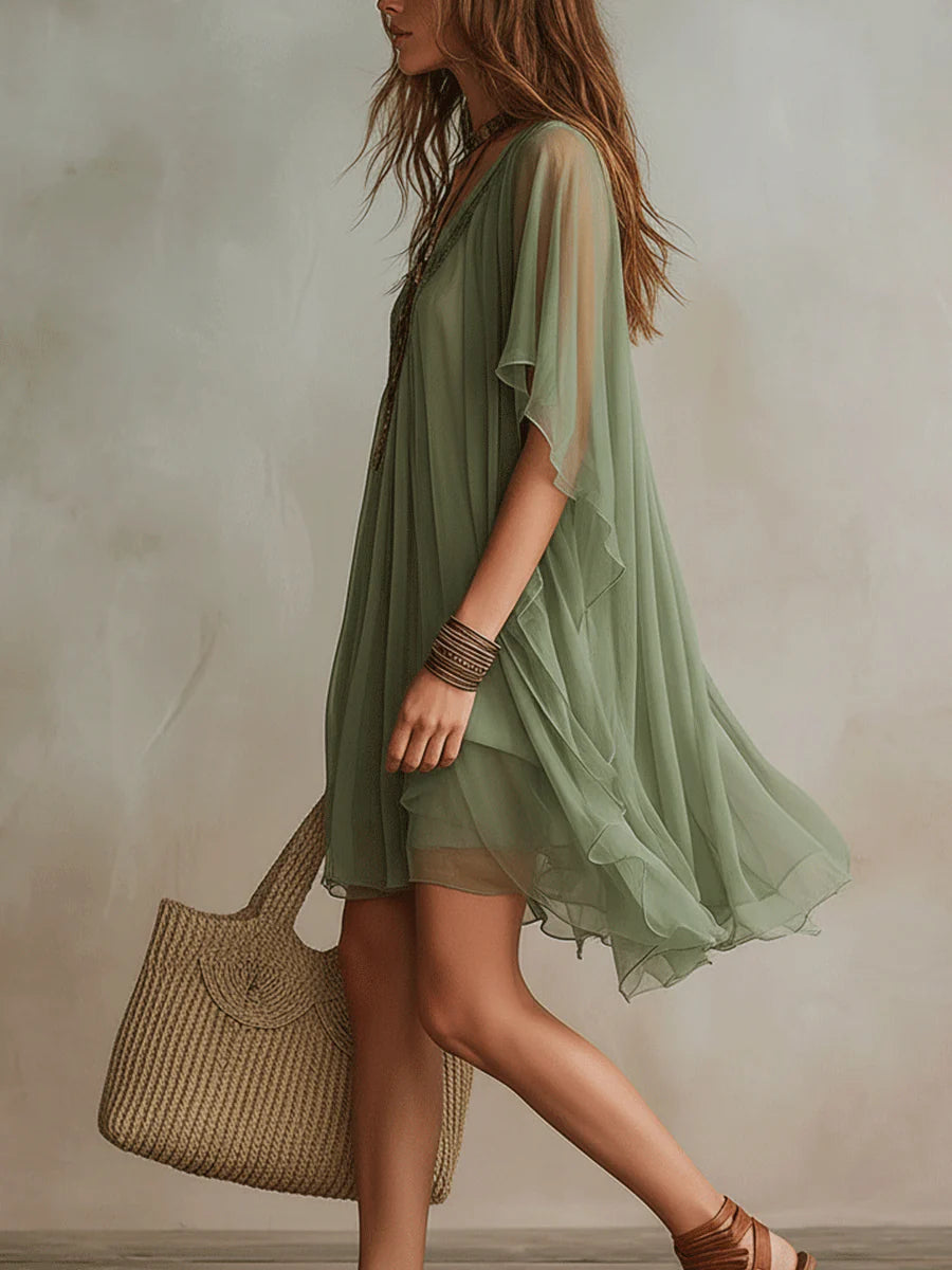 Vorrantha | Women's Boho Sheer Tunic Top