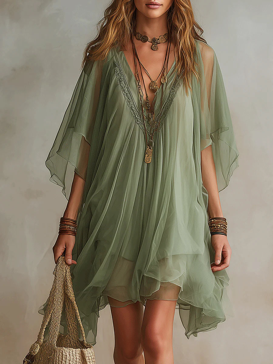 Vorrantha | Women's Boho Sheer Tunic Top