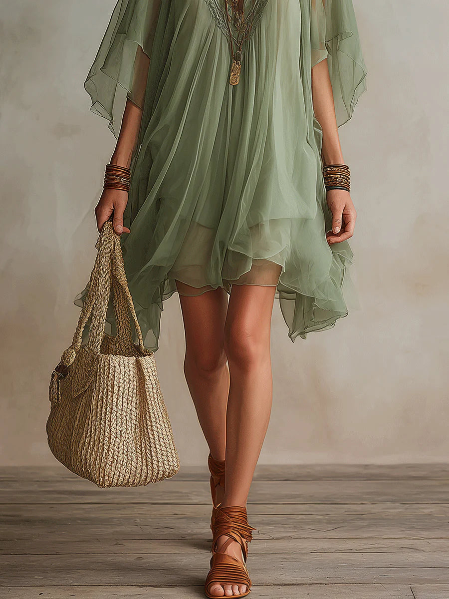 Vorrantha | Women's Boho Sheer Tunic Top